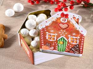 ingrosso scatola metallo casetta natale regalo