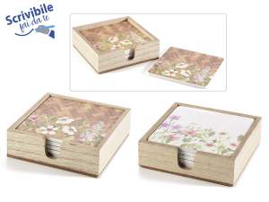 Ingrosso scatole sottobicchieri decorate legno