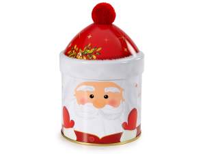 ingrosso barattolo babbo natale in metallo