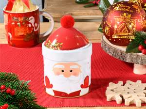 ingrosso barattolo babbo natale in metallo