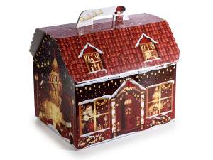Ingrosso scatola a casa villaggio babbo natale