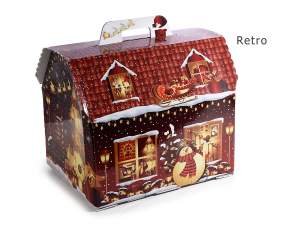 Ingrosso scatola a casa villaggio babbo natale