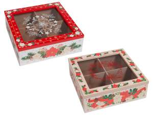Grossista scatola tè legno Natale