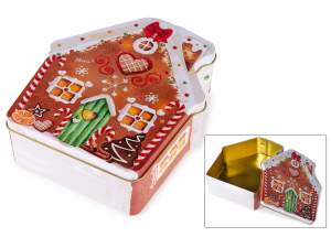 ingrosso scatola metallo casetta natale regalo