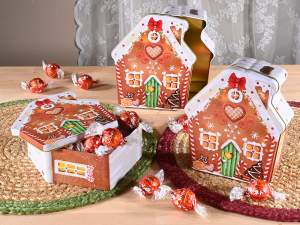 ingrosso scatola metallo casetta natale regalo