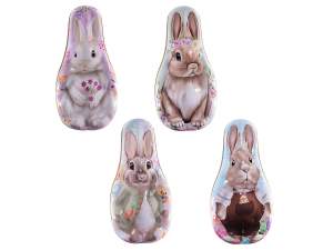 ingrosso scatoline metallo coniglietto pasqua
