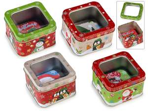 ingrosso scatola metallo natale finestra