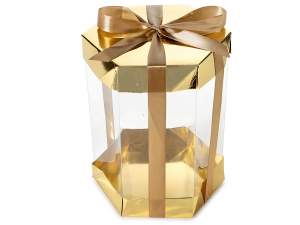 ingrosso scatola pvc regalo oro