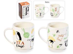 Grossista tazza natale porcellana pinguino