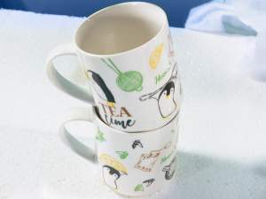 Grossista tazza natale porcellana pinguino