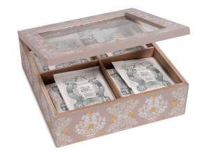 ingrosso scatola tisane the vetrinetta 4 scomparti