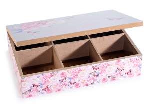 Grossisti scatola te tisane legno fiori