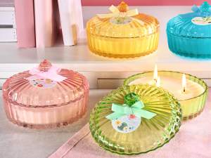 wholesale scented candle colored glass jar