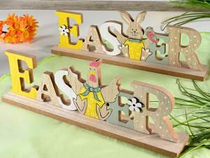 ingrosso pasqua scritta easter legno