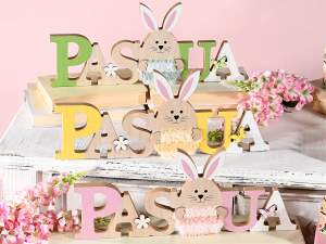 ingrosso scritta pasqua decoro coniglio