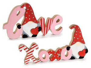 Ingrosso scritte legno love amore gnomi