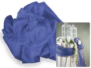 Grossiste serviette en organza bleu