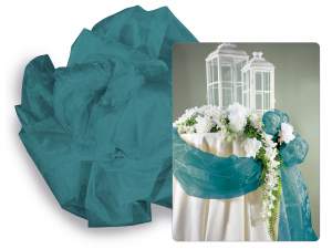 Serviette organza paon