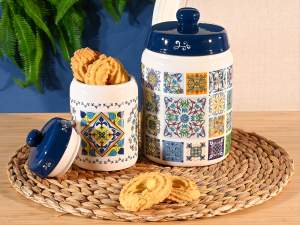 ingrosso contenitore portadolci ceramica maiolica