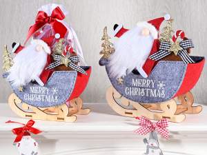 ingrosso cestino babbo natale slitta
