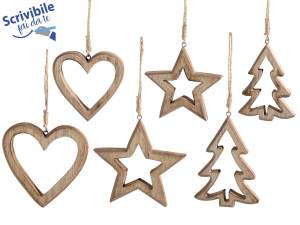 ingrosso decoro cuore albero natale legno