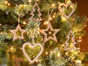 ingrosso decoro cuore albero natale legno