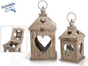 Lanterne legno foro cuore