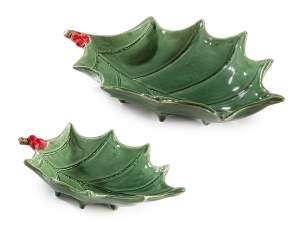 ingrosso piatto vassoio natale agrifoglio
