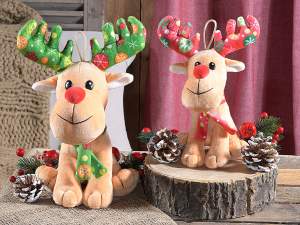 ingrosso renna peluche natale da appendere