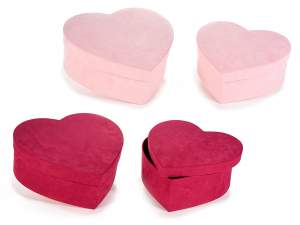 Ingrosso scatole cuore carta velluto
