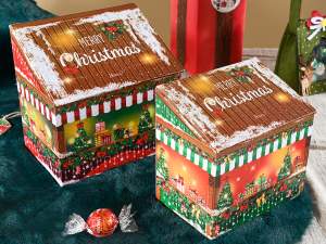 Grossista scatole legno Natale packaging