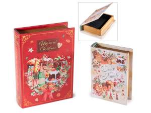 Ingrosso scatole libro legno Natale