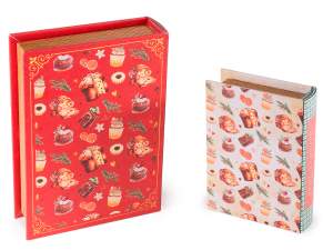 Ingrosso scatole libro legno Natale