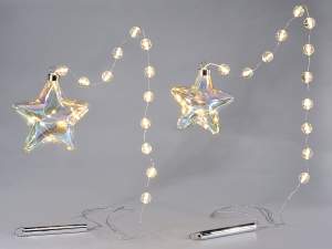 Grossista stelle vetro decorato luci led