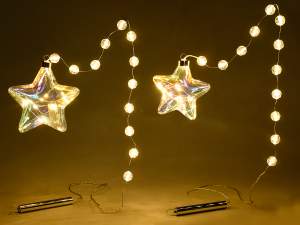Grossista stelle vetro decorato luci led