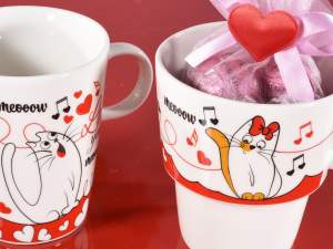 Grossista tazze gatto amore