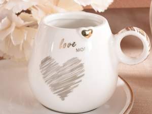 Grossista tazzine piattino Love decori dorati