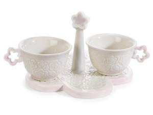 Ingrosso set tazzine ceramica bomboniera