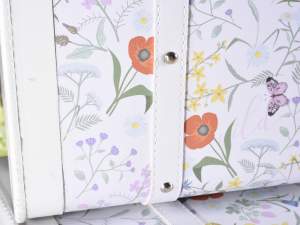Grossista valigie legno bianco decoro fiori