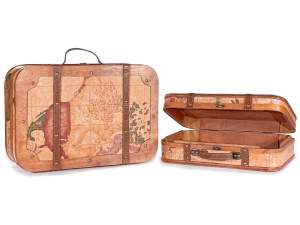 ingrosso valigia decoro vintage mappamondo