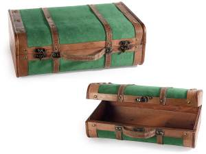 grossista valigia verde velluto