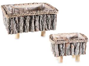 ingrosso vasi legno corteccia piedini