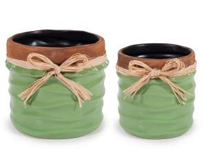 ingrosso vasi fiori ceramica verdi