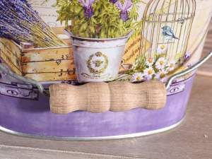 vasi secchiello in metallo lavanda decori