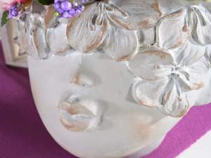 ingrosso vasi resina volto donna corona fiori
