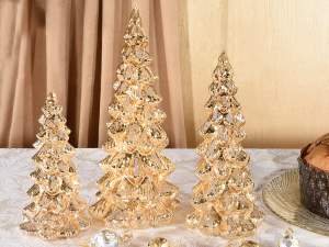 ingrosso alberi decoro oro natale luce led