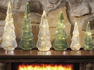 ingrosso set alberi di natale in vetro colorato
