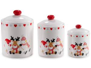 ingrosso barattolo biscottiera natale in ceramica