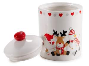 ingrosso barattolo biscottiera natale in ceramica