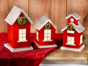 Ingrosso casette ceramica luci LED Natale